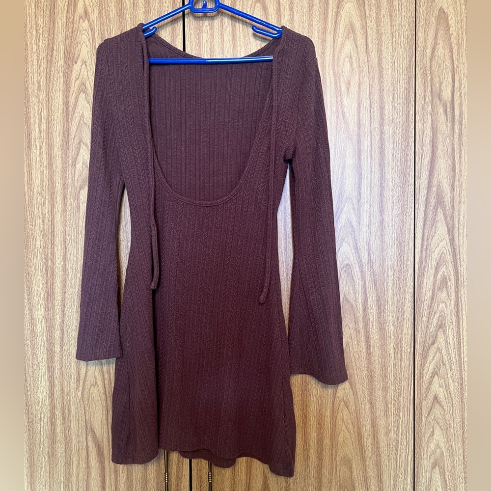 Shein Elegant Brown Knit Dress